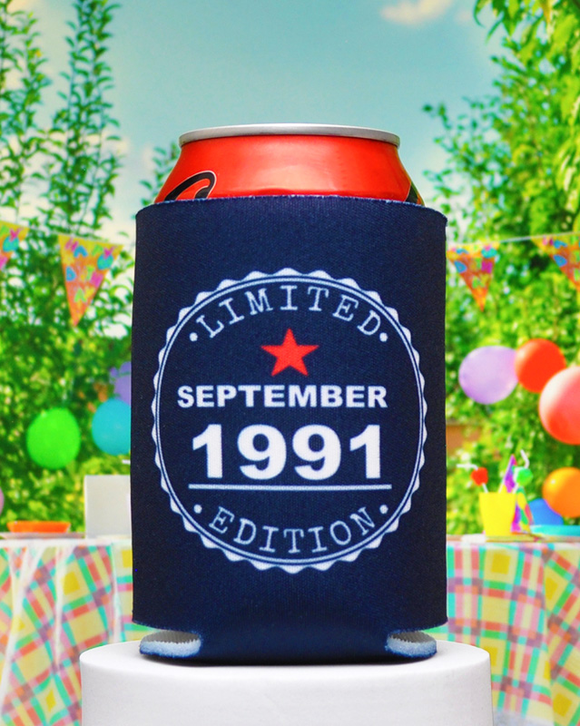 Limited Edition Personalized Birthday Full Color Can Coolers - Koozie
