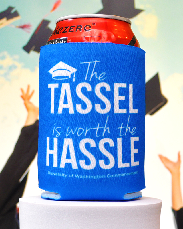 Custom Tassel Worth the Hassle Graduation Full Color Can Coolers - Front - Imprint Can Coolers

