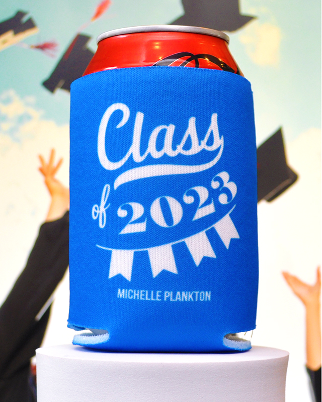 Custom Tassel Worth the Hassle Graduation Full Color Can Coolers - Back - Collapsible Coolies