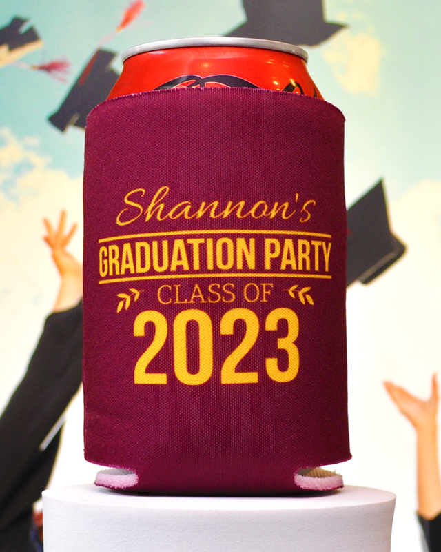 Personalized I Wined A Lot Graduation Full Color Can Coolers - Front Side - Collapsible Coolies