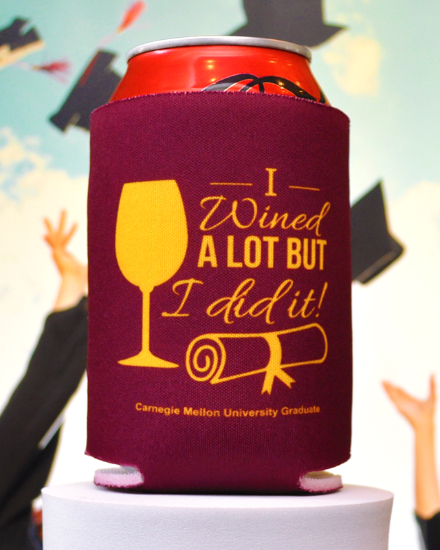 Personalized I Wined A Lot Graduation Full Color Can Coolers - back Side - Collapsible Coolies