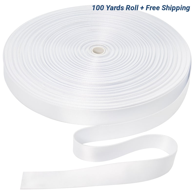 1 Inch White Sublimation Lanyard Rolls - 100 Yards/Roll