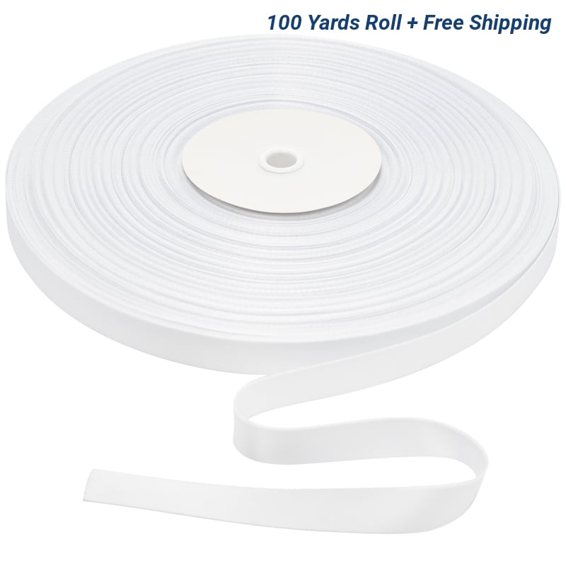 3/4 Inch White Sublimation Lanyard Rolls - 100 Yards/Roll