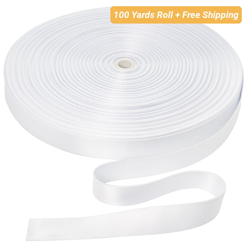 1 Inch White Sublimation Lanyard Rolls - 100 Yards/Roll