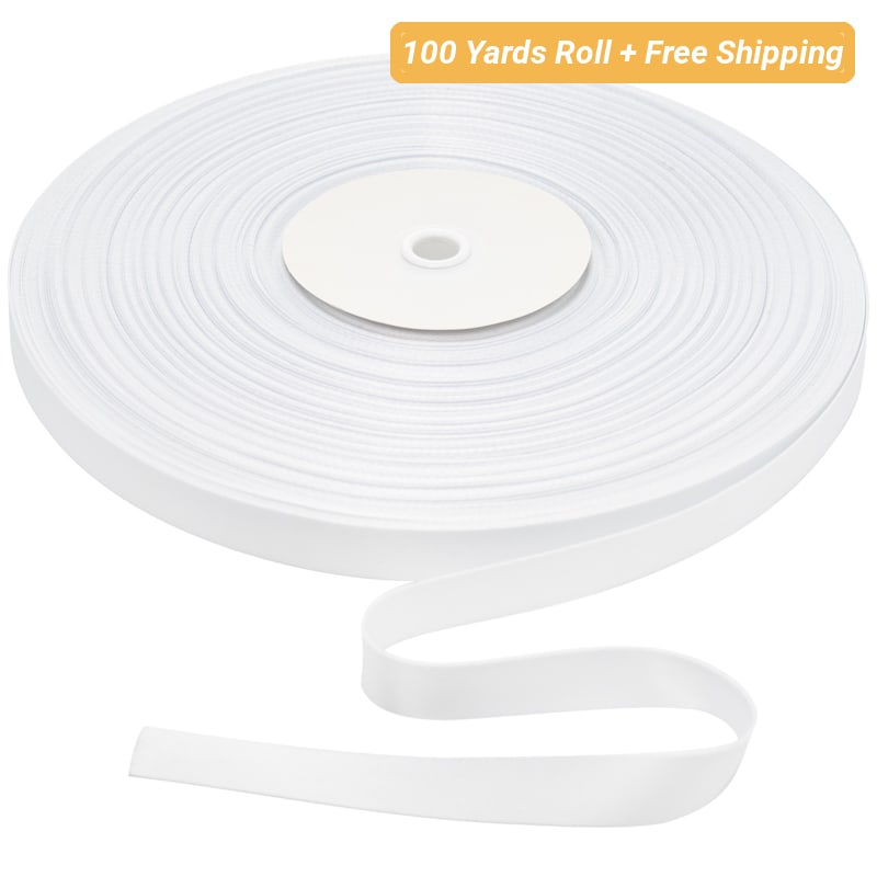 3/4 Inch White Sublimation Lanyard Rolls - 100 Yards/Roll