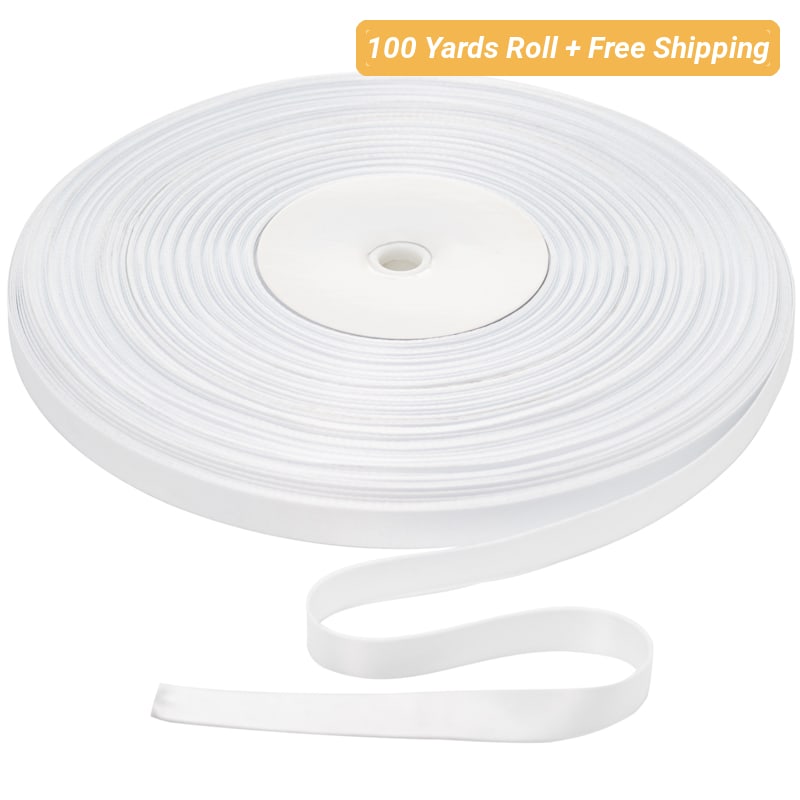 5/8 Inch White Sublimation Lanyard Rolls - 100 Yards/Roll