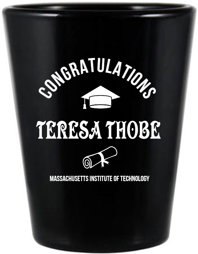 Personalized Senior Class Graduation Black Shot Glasses Graduation Shot Glasses
