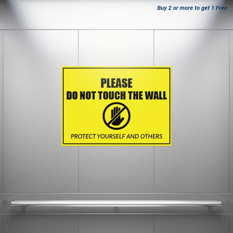 Do Not Touch Wall Rectangle Stickers