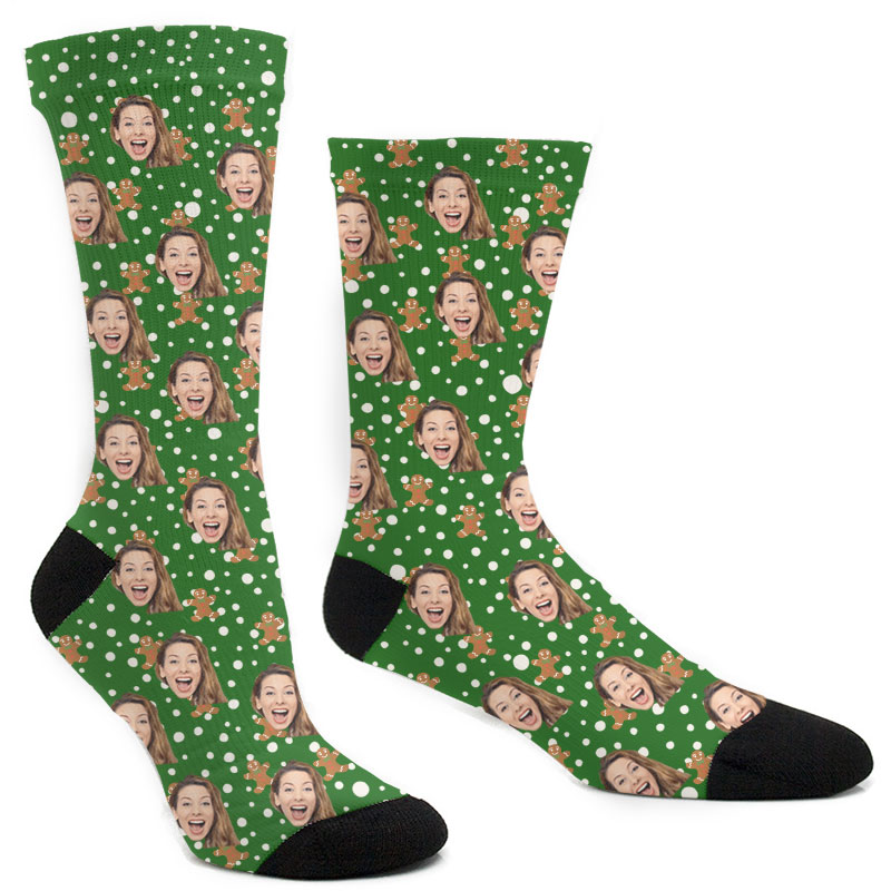Custom Christmas Gingerbread Socks