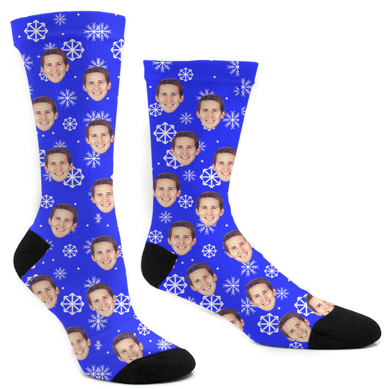 Custom Christmas Snow Flake Socks