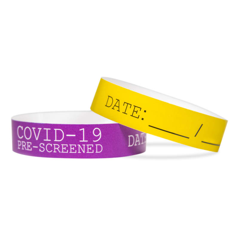 COVID-19 Pre-Screened Tyvek Wristbands