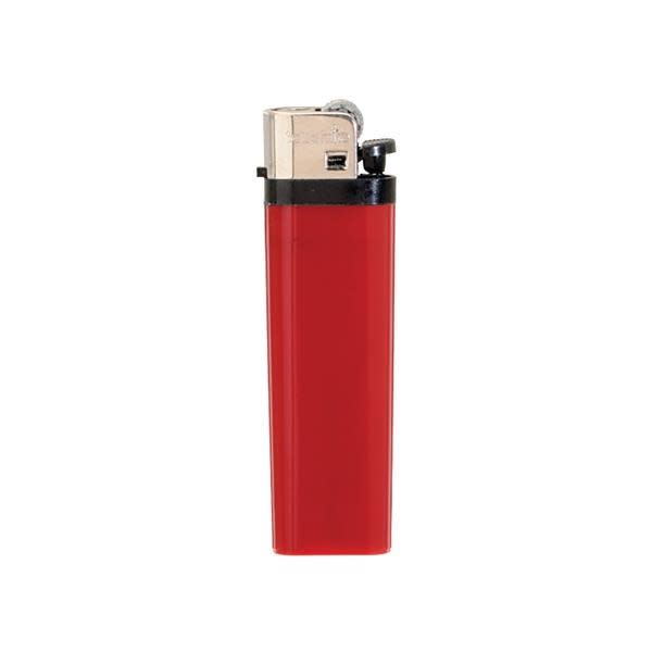 Solid Colored Standard Flint Cigarette Lighters - Red - Printed