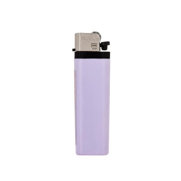 Solid Colored Standard Flint Cigarette Lighters - Lavender - Printed