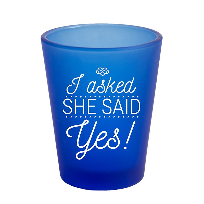 Customized Frosted Blue Shot Glass- 1.75 Oz.
