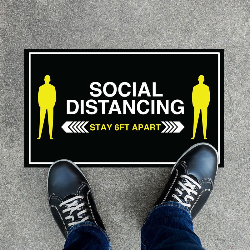Stay Apart Rectangle Social Distancing Stickers