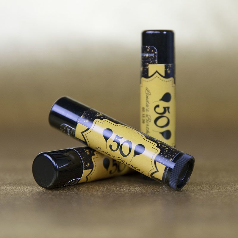 Black Flavored Beeswax Lip Balm with One Imprint Color - Lip