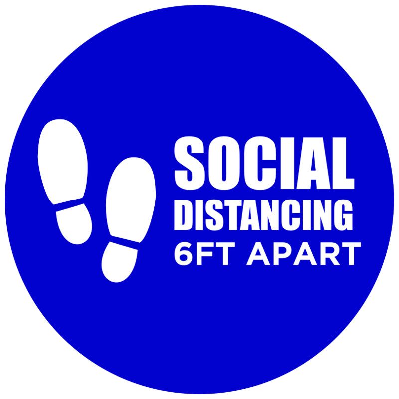 6ft Apart Round Social Distancing Stickers - Social Distancing