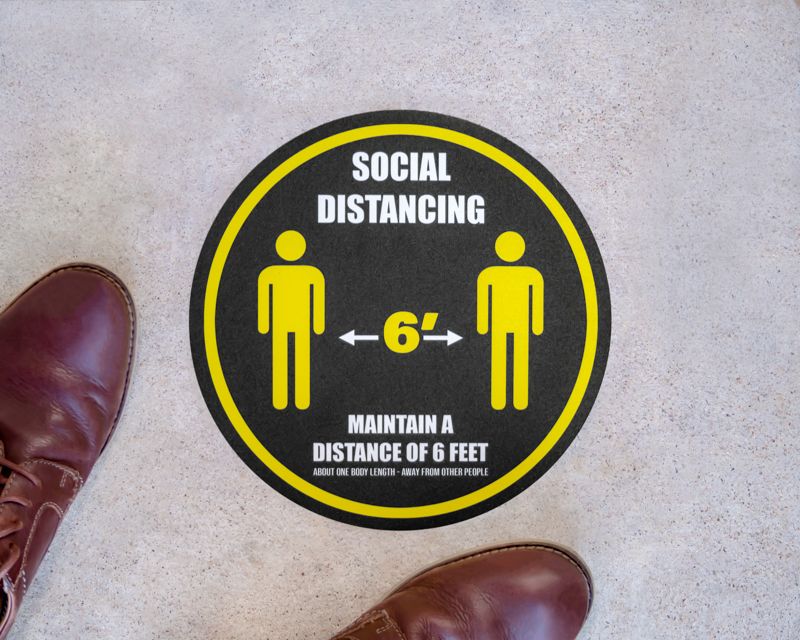 Distance Of 6ft Round Social Distancing Stickers - Social Distancing