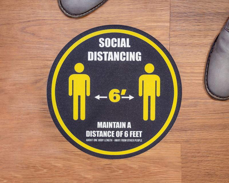 Distance Of 6ft Round Social Distancing Stickers - 6 Ft Social Distance