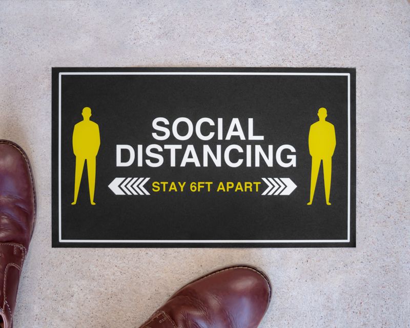 Stay Apart Rectangle Social Distancing Stickers - 6ft Apart
