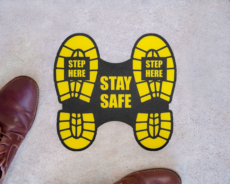 Step Here Social Distancing Stickers - Social Distancing Stickers