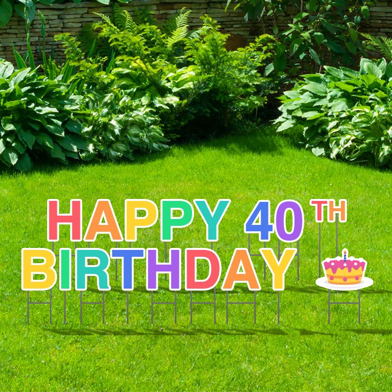 02_Pre-Packaged Happy 40th Birthday Yard Letters - Birthday