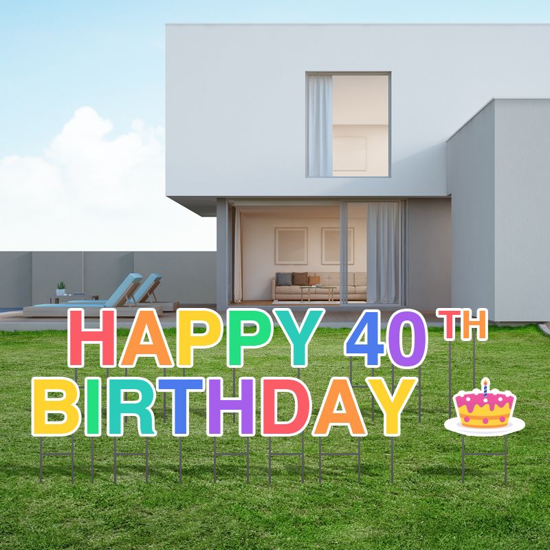 01_Pre-Packaged Happy 40th Birthday Yard Letters - Birthday