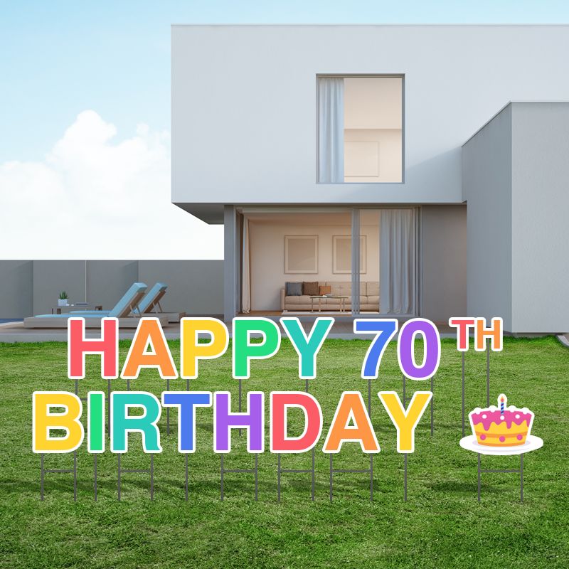 01_Pre-Packaged Happy 70th Birthday Yard Letters - Birthday