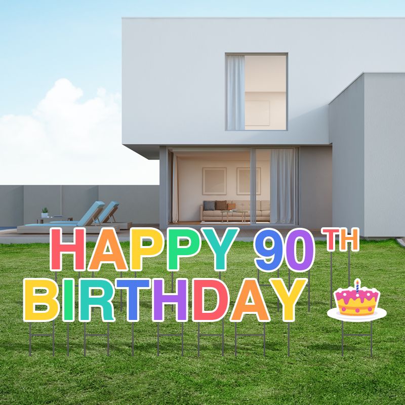 01_Pre-Packaged Happy 90th Birthday Yard Letters - Birthday