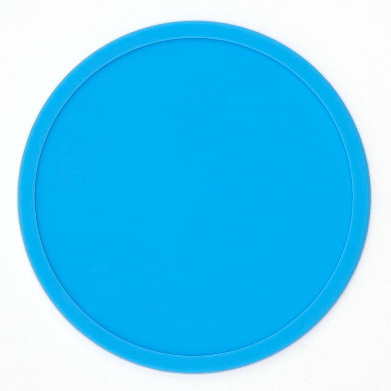4 Inch Custom Silicone Drink Coasters - Light Blue - Coasters