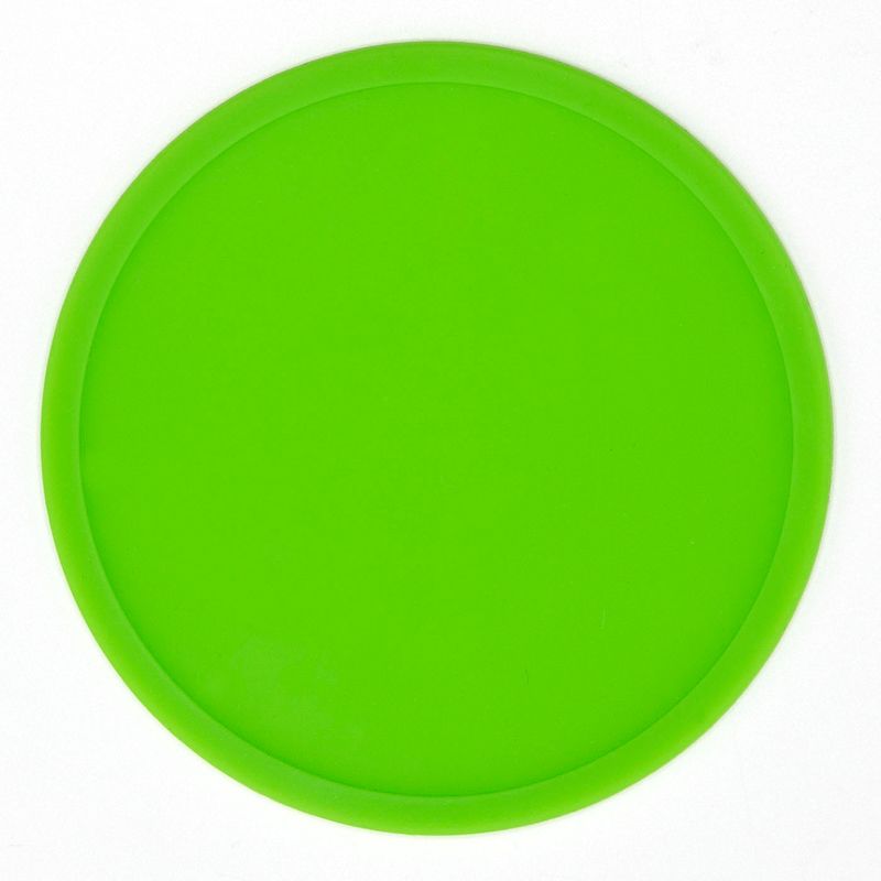 4 Inch Custom Silicone Drink Coasters - Neon Green - Drink Coasters
