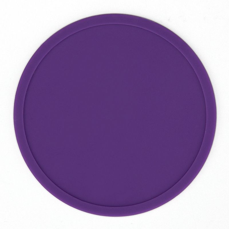 4 Inch Custom Silicone Drink Coasters - Purple - Coasters
