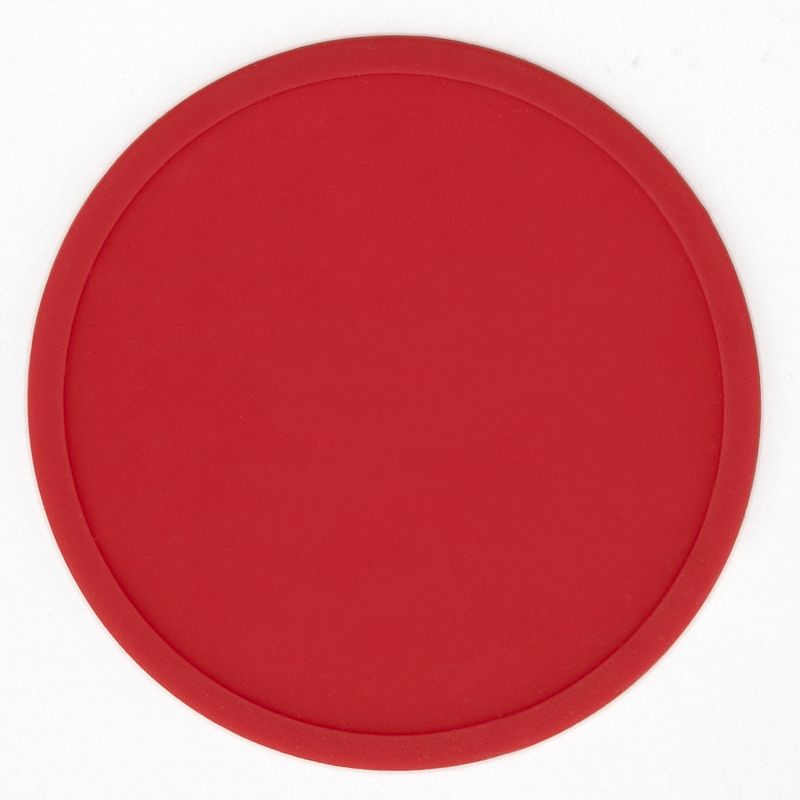 4 Inch Custom Silicone Drink Coasters - Red - Drink Coasters