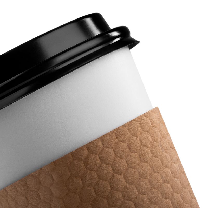 Custom Premium Embossed Natural Kraft Cup Sleeves - Paper Cup Sleeves