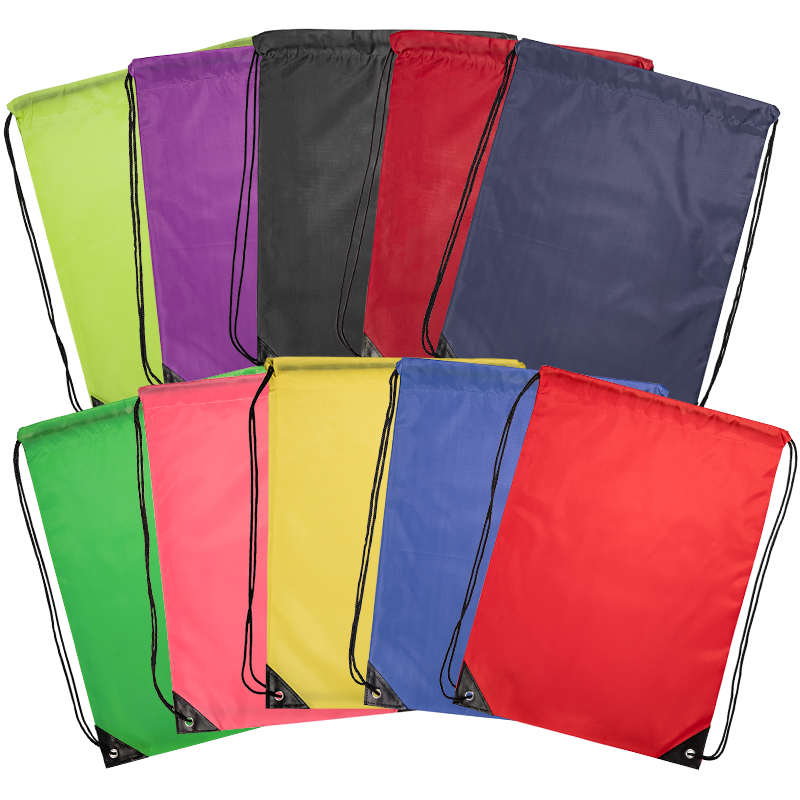 Blank Drawstring Nylon Tote Bag - Drawstring Bags