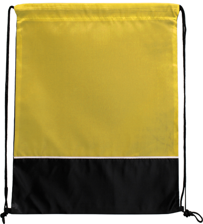 Black - Yellow - Drawstring Tote Bags