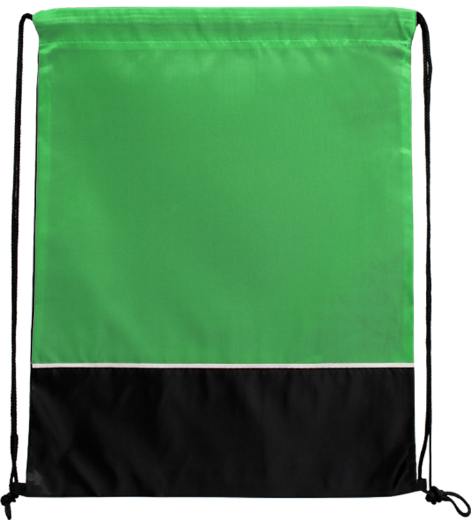 Black - Lime Green - Drawstring Tote Bags