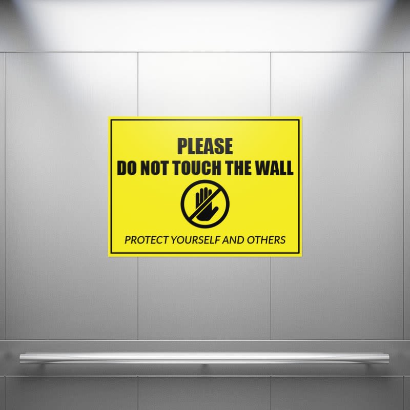 Do Not Touch Wall Rectangle Stickers