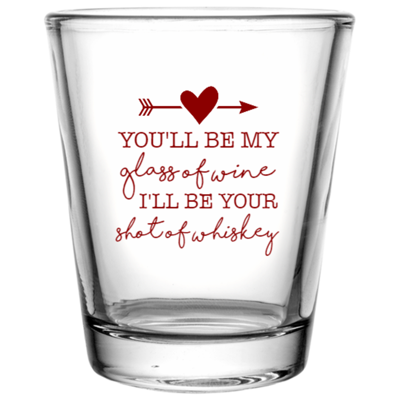 Clear Shot Glass_Red Imprint Color (Pre-Designed Template #115984) - Bar