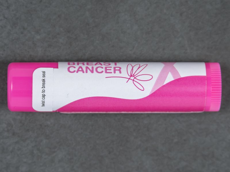 Hot Pink Lip Balm Tube with Full Imprint Colors - Side View - Lip Balm