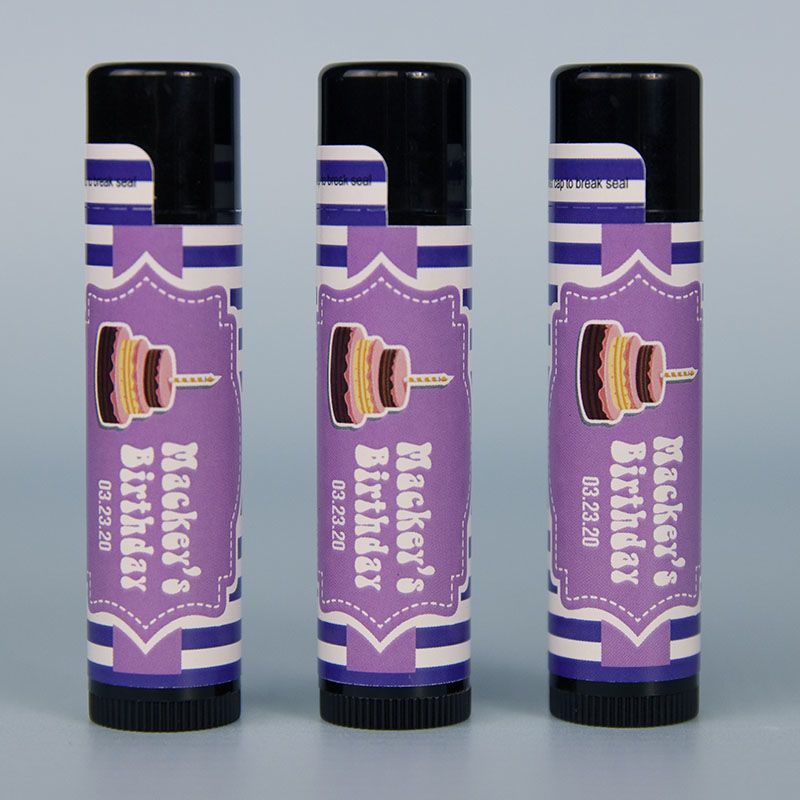 Black Natural Beeswax Lip Balm with Full Imprint Colors - Lip