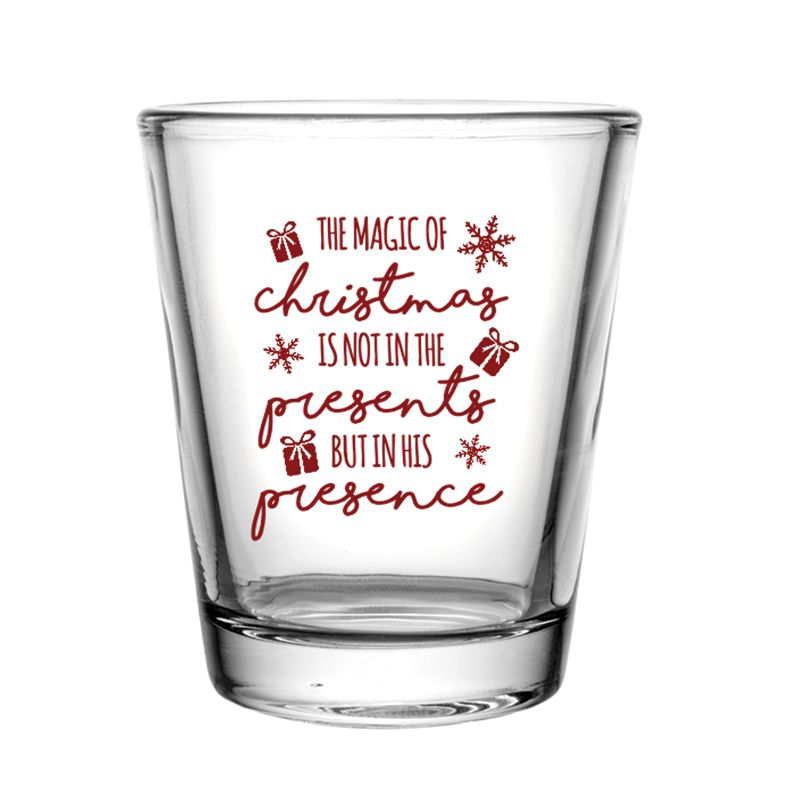Clear Shot Glass_Red Imprint Color - Bar