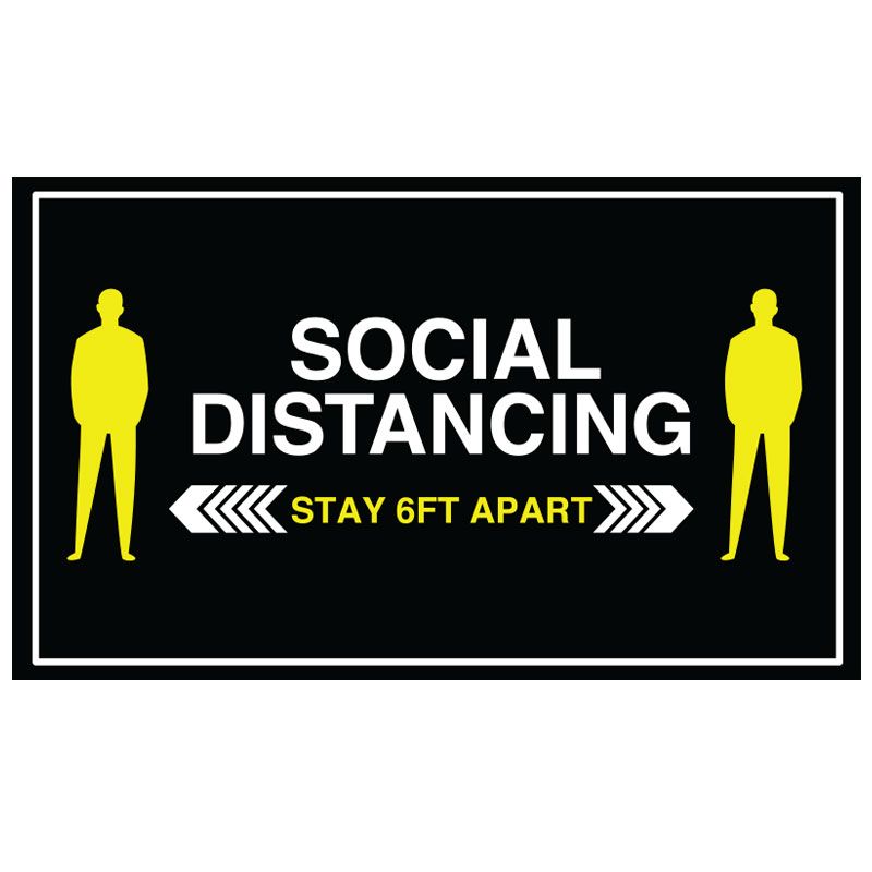 Stay Apart Rectangle Social Distancing Stickers - 6ft Social Distancing