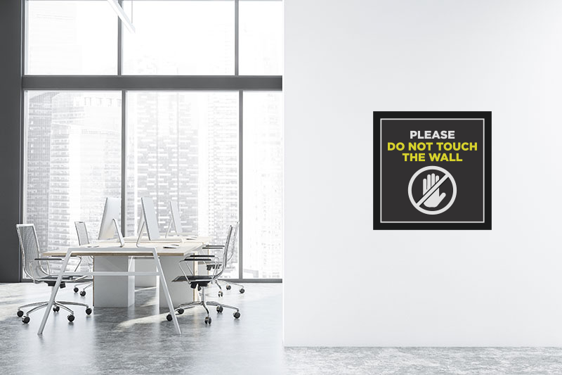 Do Not Touch Wall Square Stickers - 6 Ft Social Distancing