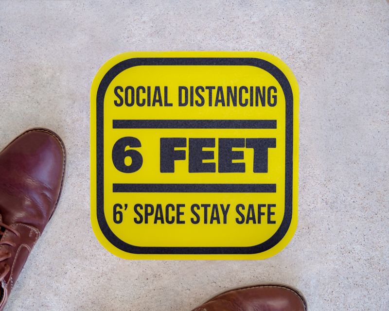 6ft Space Square Social Distancing Stickers - 6 Ft Social Distancing