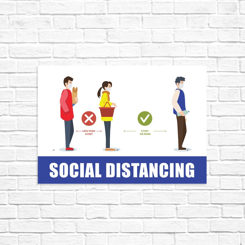 Social Distancing Infographic Stickers - 6 Feet Social Distance