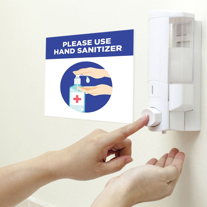 Please Use Hand Sanitizer Stickers - Social Distancing