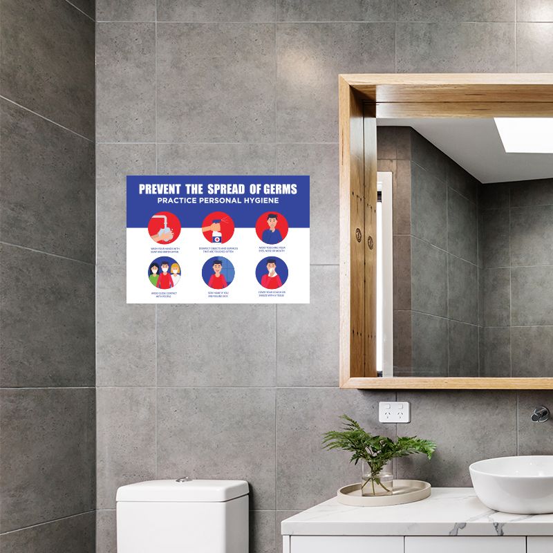 Prevent The Spread of Germs Infographic Stickers - 6 Feet Apart