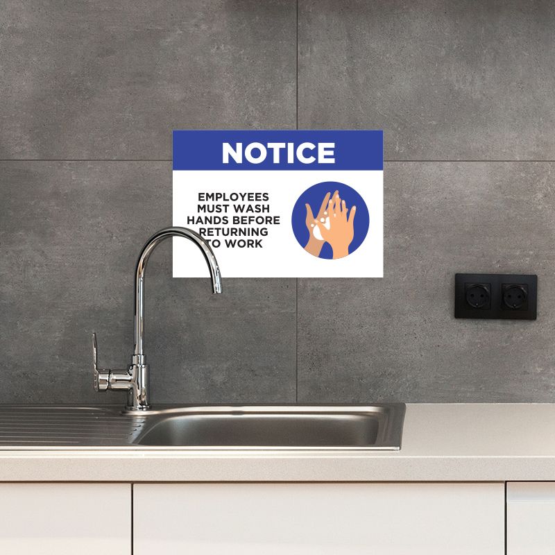 Employees Must Wash Hands Stickers - Wall Stickers