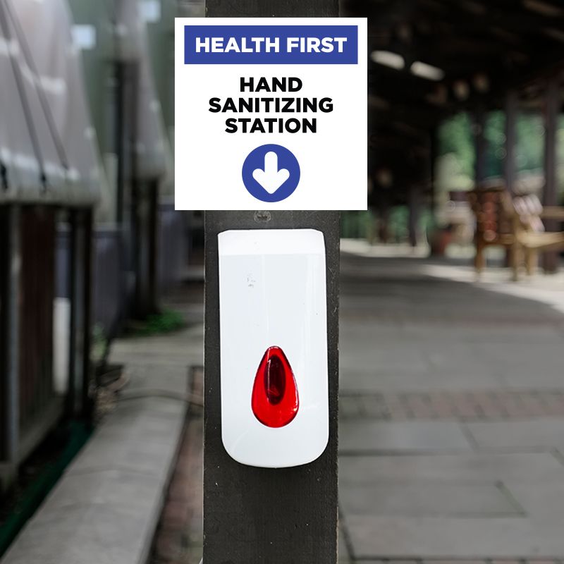 Hand Sanitizing Station Stickers - Social Distancing Stickers